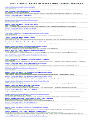 Letter of intent - SAMPLE LETTER OF INTENT FOR CATERING SERVICES Letter Of Intent Sample Letter Samples How To Find A Sample Letter Of Intent Ehow Sample Letter Of Intent Slideshare Sample Letter Of Intent Dise O Inter Metro Sample Letter Of Intent City - 172