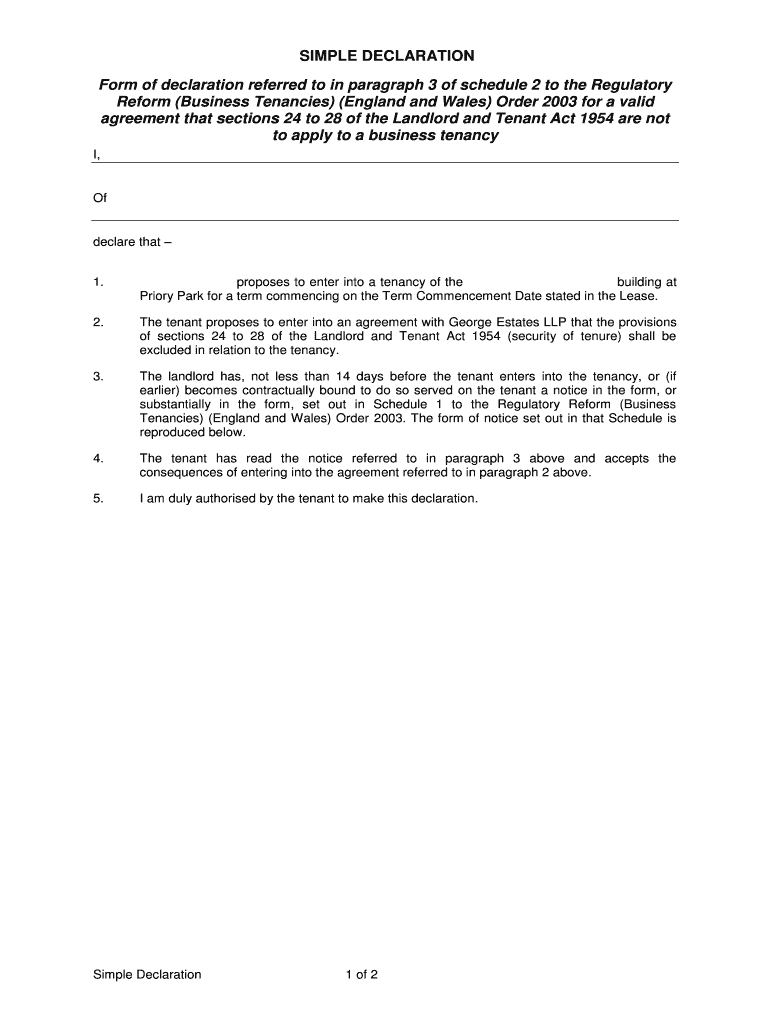 Fillable Online SIMPLE DECLARATION Fax Email Print - pdfFiller
