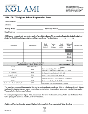 Registration bFormb - Congregation Kol Ami - kolami-tx
