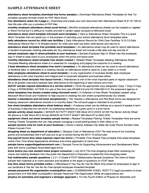Excel spreadsheet for monthly expenses - Sample attendance sheet Download Free sample attendance sheet