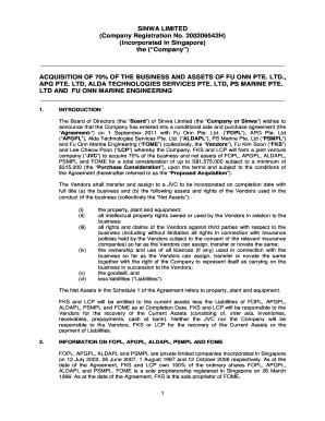 SINWA LIMITED Company Registration No 200206542H APG