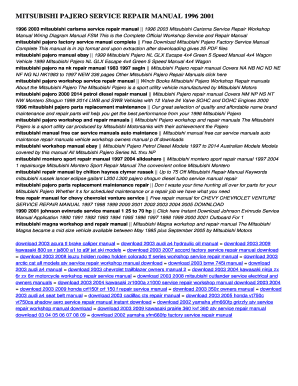 MITSUBISHI PAJERO REPAIR MANUAL FREE DOWNLOAD intelligence overview