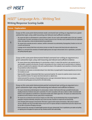 Fillable Online Scored Sample Writing Responses for the HiSET Language ...