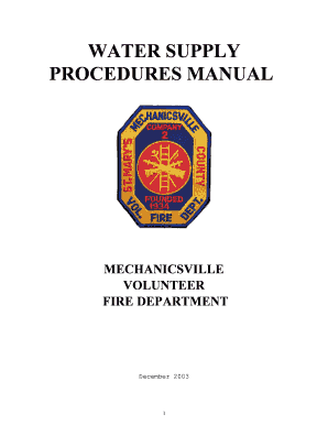 Sop index example - Water Supply Standard Operating Procedures - Mechanicsville ...