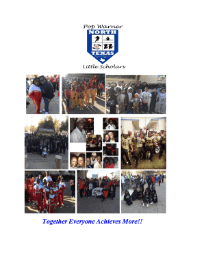 North Texas Association Enrollment Packet - North Texas Pop Warner - ntxpopwarner