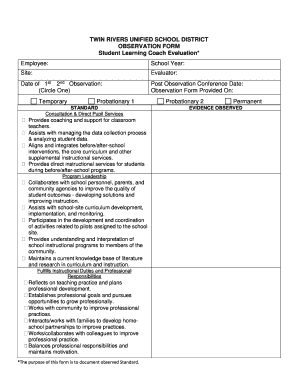 Environmental sanitation questionnaire - Student Learning Coach Formal Observation bFormb - Twin Rivers bb - twinriversusd