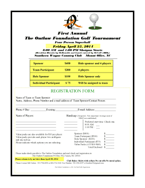 First Annual The Outlaw Foundation Golf Tournament