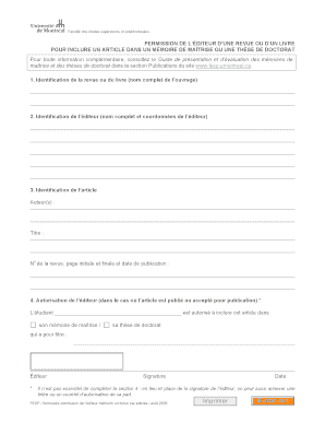 PERMISSION DE LDITEUR DUNE REVUE OU DUN LIVRE POUR