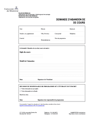 DEMANDE DABANDON DE DE COURS - microbiologieumontrealca