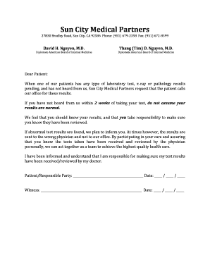 Nursing lab values pdf - Notice of Lab Results - Sun City Medical Partners