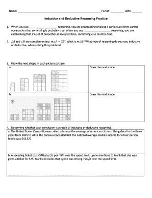 Fillable Online Inductive And Deductive Reasoning Practice Ms Fillable Online Inductive And Deductive Reasoning Practice Ms