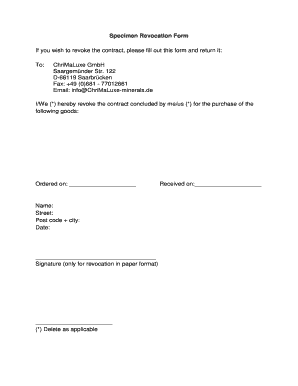 Mental status examination sample - Specimen Revocation Form - ChriMaLuxe Minerals - chrimaluxe-minerals