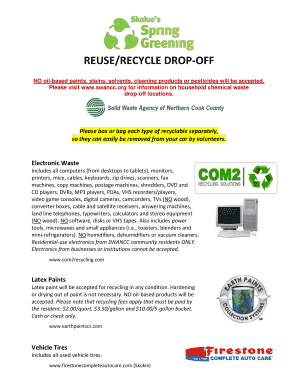 Fillable Online skokiespringgreening Printable list of recyclable items 2016 - Skokie's Spring ...