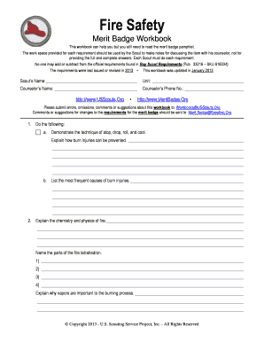 Fire Safety Merit Badge Worksheet Fill Online Printable Fillable Fire Safety Merit Badge Worksheet Fill Online Printable Fillable