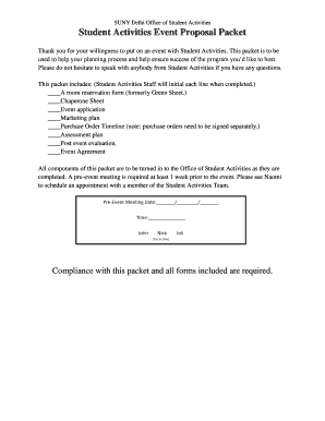 Student Activities Event Proposal Packet - SUNY Delhi - delhi