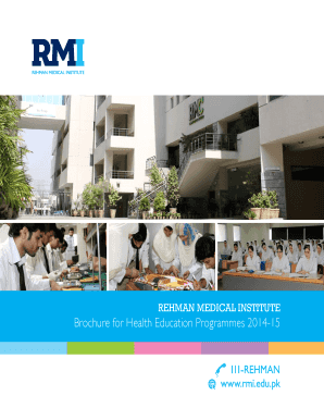 REHMAN MEDICAL INSTITUTE Brochure for Health Education - rmi edu