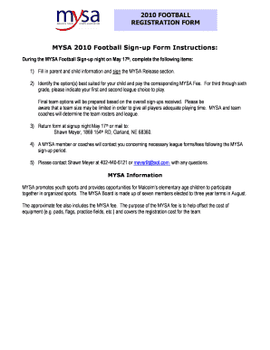 MYSA Football Registration Form 2010 - bmalcolmsportsbbcomb