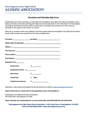 To Download Membership Form - DAHS Alumni Association - downingtownalumni