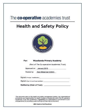 Safety speech pdf - Health and safety policy - Woodlands Primary Academy - woodlands