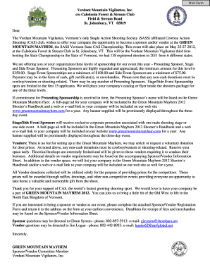 Verdant Mountain Vigilantes, Inc. c/o Caledonia Forest &amp; Stream ...