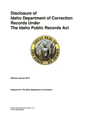 Public Records Manual - Idaho Department of Correction - idoc idaho