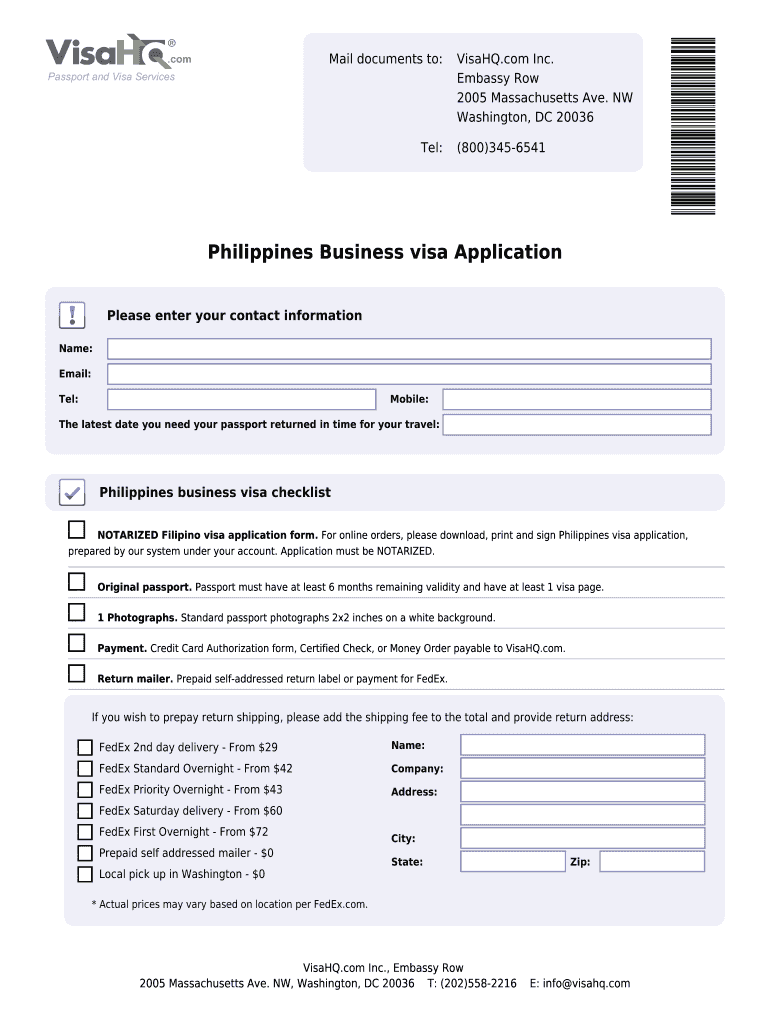 Fillable Online Philippines Visa Application for Citizens of Taiwan