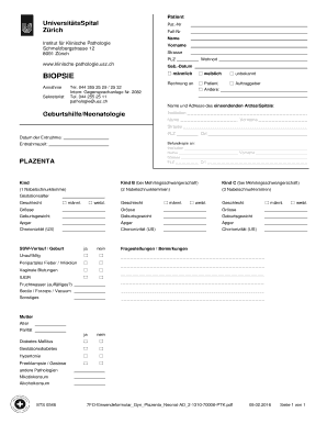 STS 0548 7FO-Einsendeformular Gyn Plazenta Neonat-AD 2-1310-70006-PTK - klinische-pathologie usz