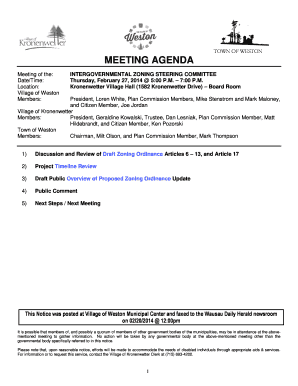 Release of liability form car accident - MEETING AGENDA - Village of Weston