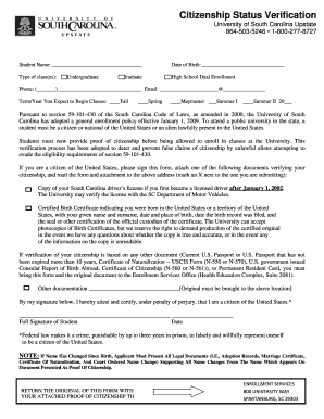 Citizenship Status Verification Form