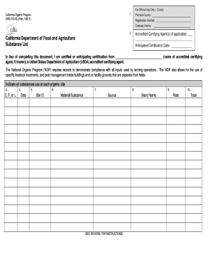 California Organic Program Registration Form