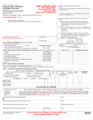 California Agricultural Property Statement