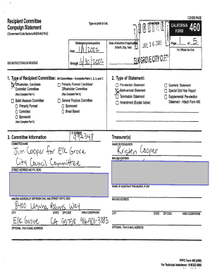 California Campaign Statement Form 460