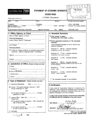 California Form 700 Statement of Economic Interests