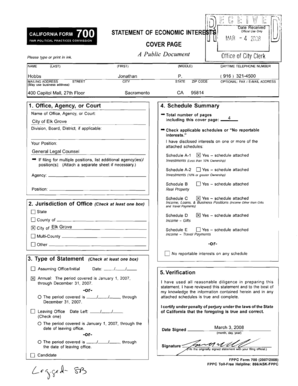 California Form 700 Statement of Economic Interests