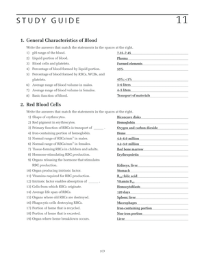 Blood Study Guide