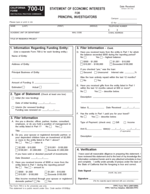 California Form 700-U
