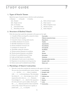 Muscle Tissue Study Guide