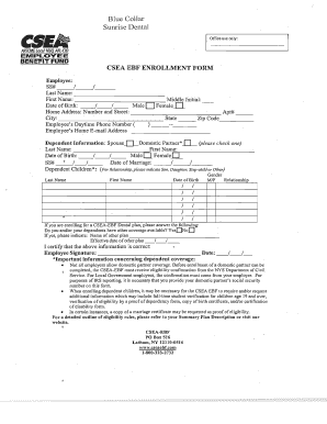 CSEA EBF Enrollment Form
