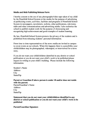 Media and Web Publishing Release Form