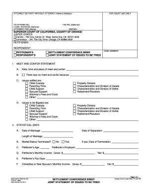 California Settlement Conference Brief