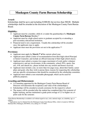 Muskegon County Farm Bureau Scholarship - Michigan Farm Bureau