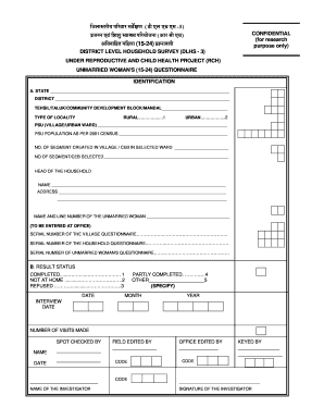 Unmarried Woman's Questionnaire