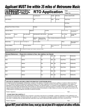 Rental Application Form