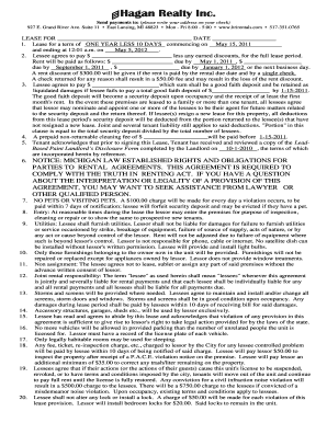 Michigan Residential Lease Agreement