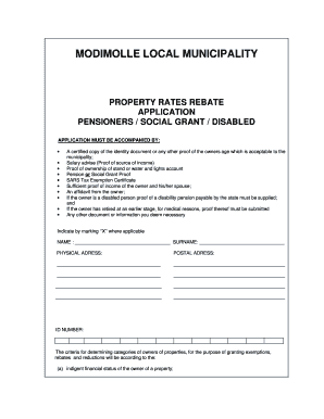 Property Rates Rebate Application