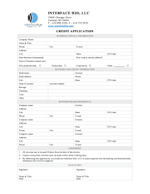Business Credit Application
