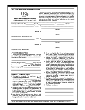 Cash Farm Lease Agreement