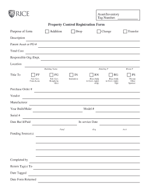 Property Control Registration Form