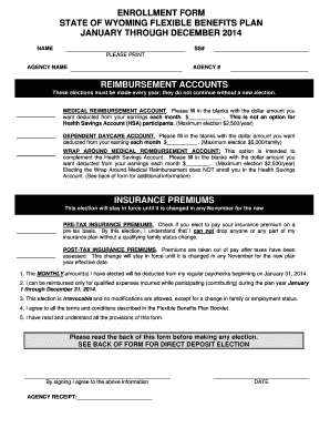 Wyoming Flexible Benefits Plan Enrollment Form