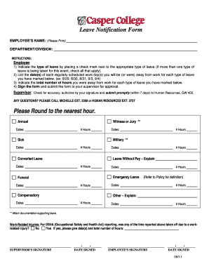 Leave Notification Form
